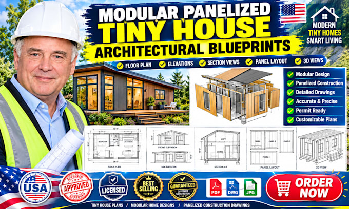 draw architectural tiny house blueprints and modular cabin plans oh