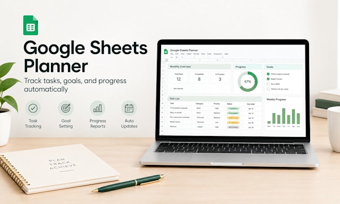 create an automated planner for google sheets or notion
