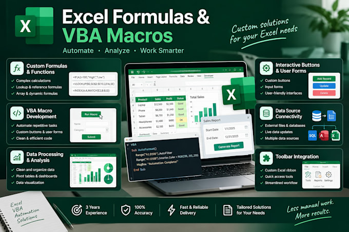 automate excel spreadsheets using vba macros and formulas