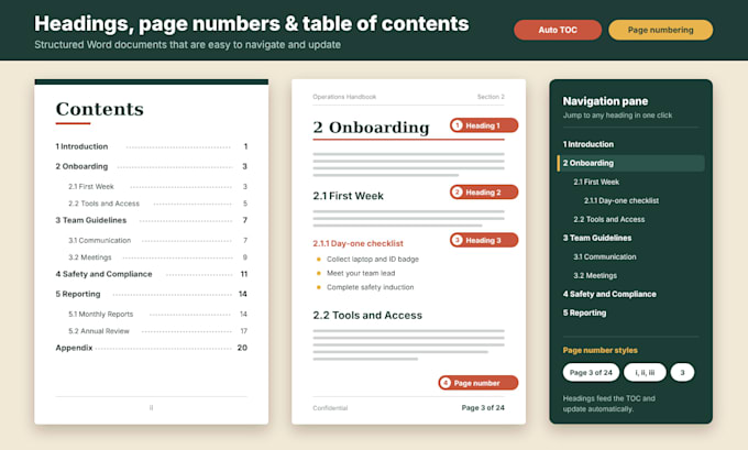 professionally format and redesign word documents