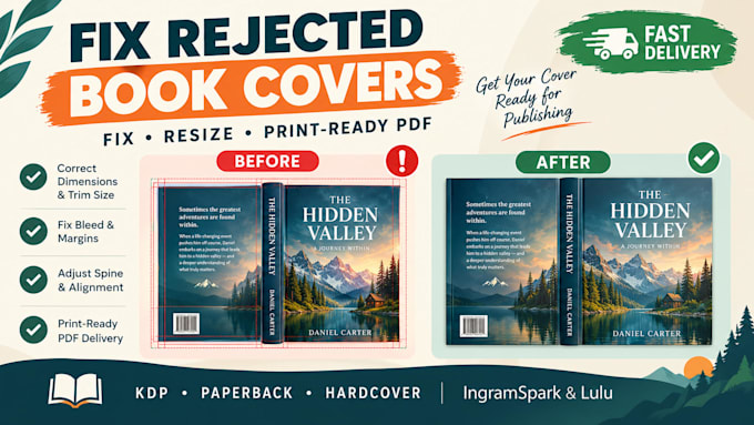 fix rejected book cover for amazon KDP