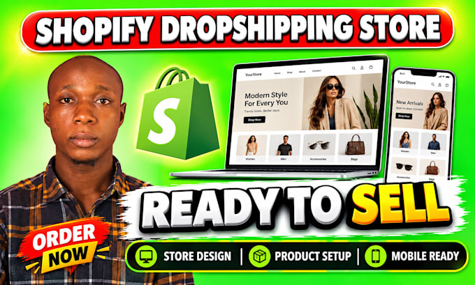 design a shopify dropshipping store ready to sell
