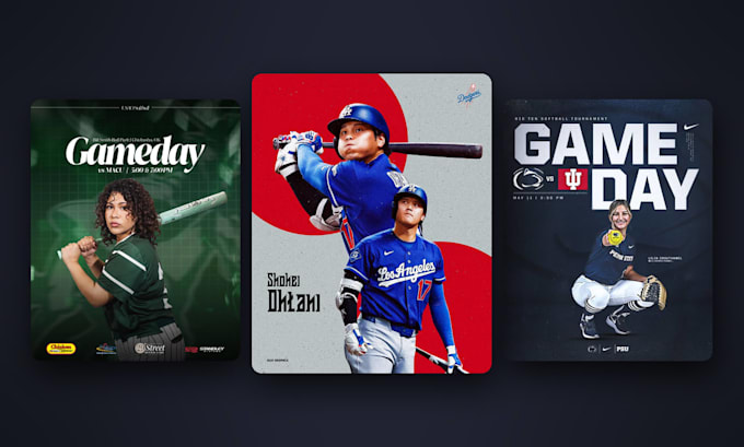 design baseball and softball gameday graphics for your team