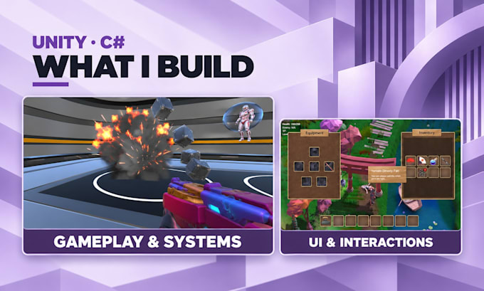 develop unity game mechanics and systems
