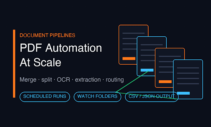 automate PDF processing, merge, split, ocr and data extraction