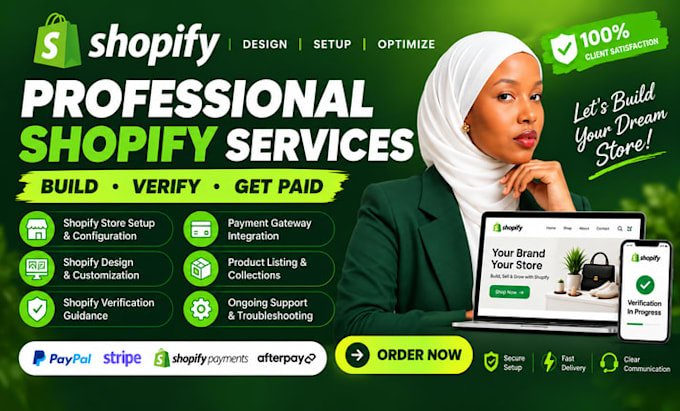 design shopify store, verification and payment gateway