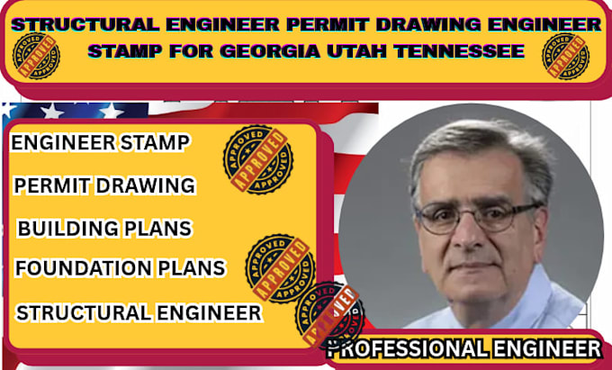 structural engineer permit drawing engineer stamp for georgia utah tennessee