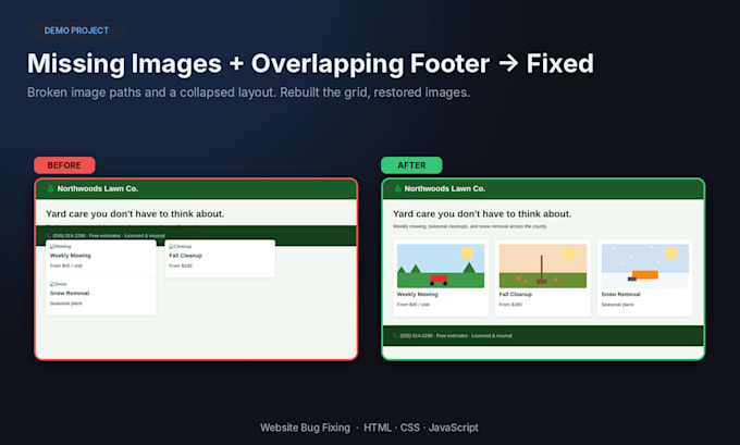 fix HTML, CSS, and javascript bugs and broken layouts on your website