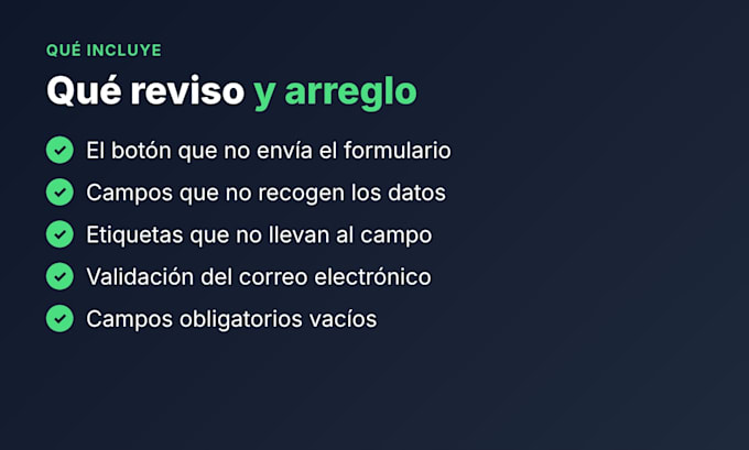 arreglar tu formulario web que no envía o no valida datos