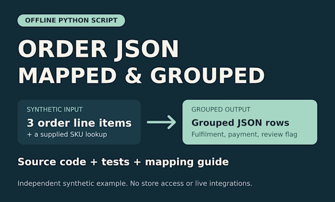convert order json into grouped records with python