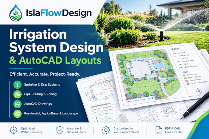 design precision irrigation systems and autocad layouts