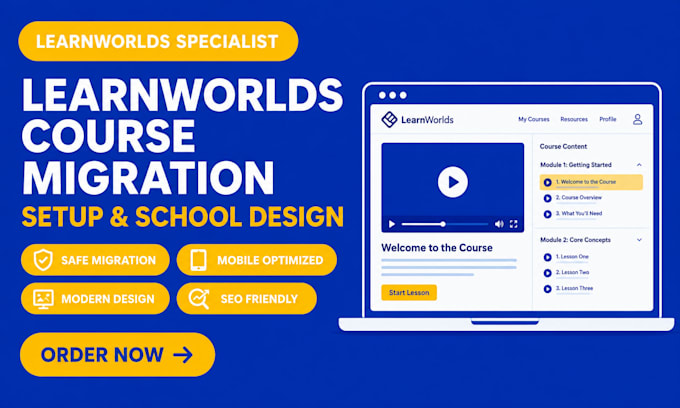 migrate your course to learnworlds and design your school website