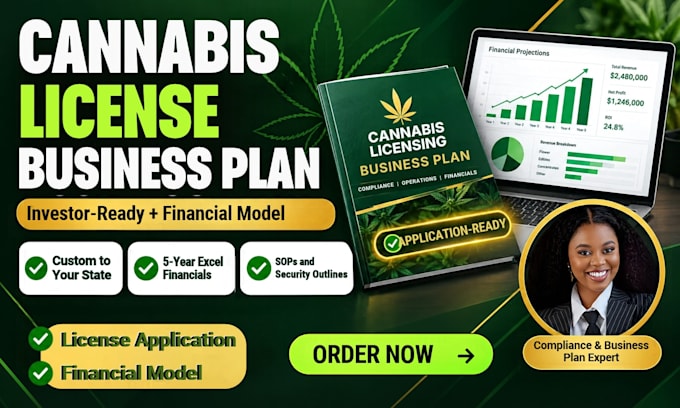 write a cannabis business plan for licensing, funding