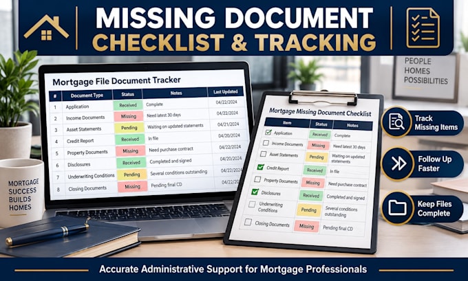 organize mortgage loan documents and prepare loan files