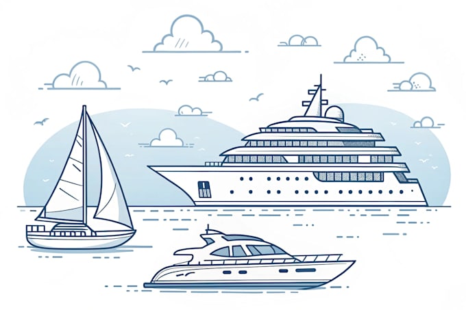 draw your boat into custom vector illustration