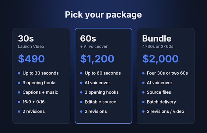 make a 30 second code animated launch video for your saas or ai product