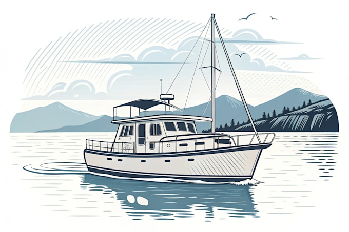 draw your boat portrait to vector