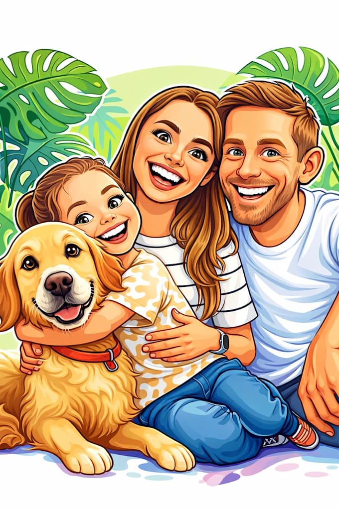 create a detailed custom caricature with a personalized