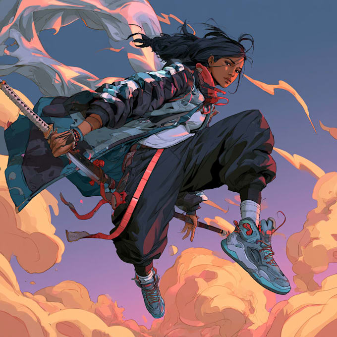 illustrate unique anime inspired comic character