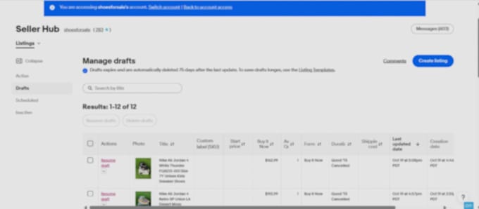 do ebay product listing