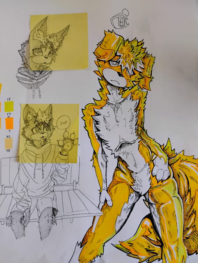 draw furry and human art