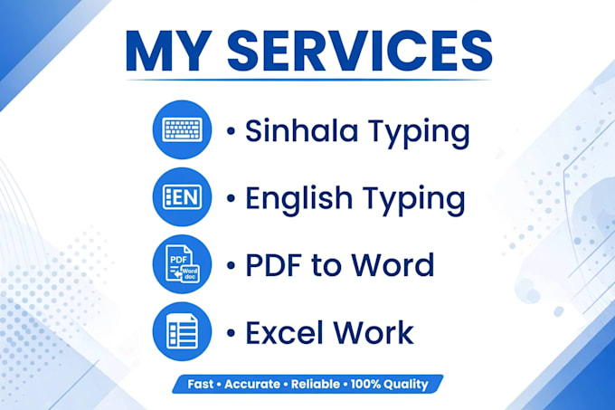 do sinhala english data entry, excel typing and pdf to word