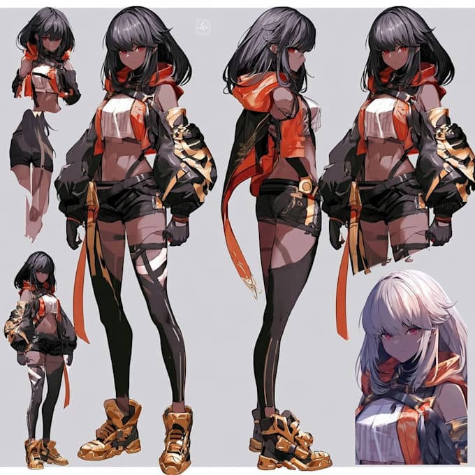 design anime character sheet reference in anime art