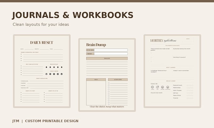 design custom printable planners and journals in canva