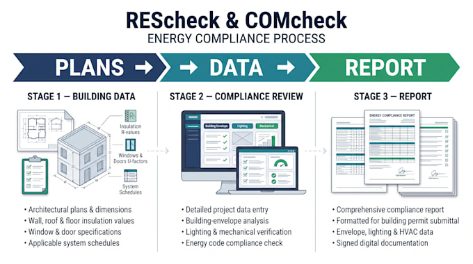 prepare rescheck and comcheck energy compliance reports