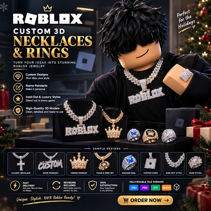 create custom roblox 3d necklaces and rings