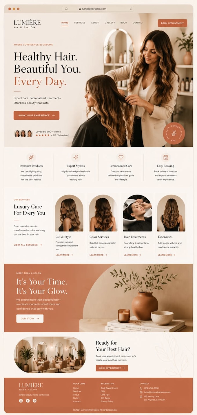 build a salon and spa booking website using wordpress and elementor