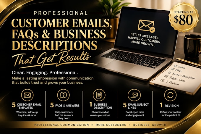 write professional customer email templates and faqs