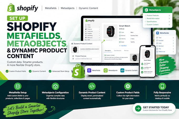set up shopify metafields metaobjects custom product fields and dynamic content