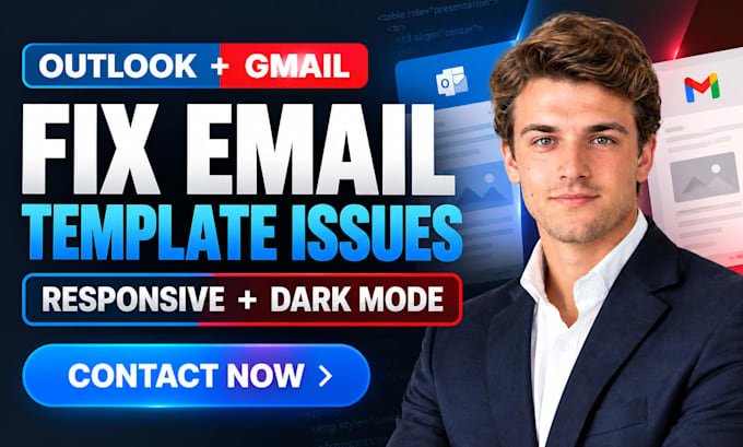 fix outlook gmail HTML email templates responsive layout and dark mode issues