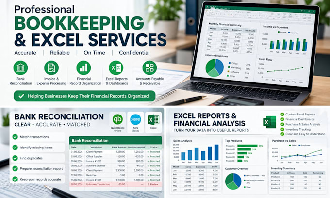 do e commerce bookkeeping, quickbooks cleanup, and bank reconciliation