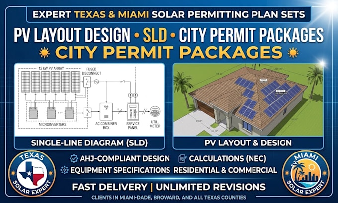 engineering texas miami solar city permit plan sets design pv layout sld