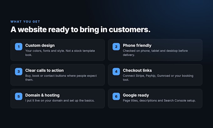 build a custom website or landing page