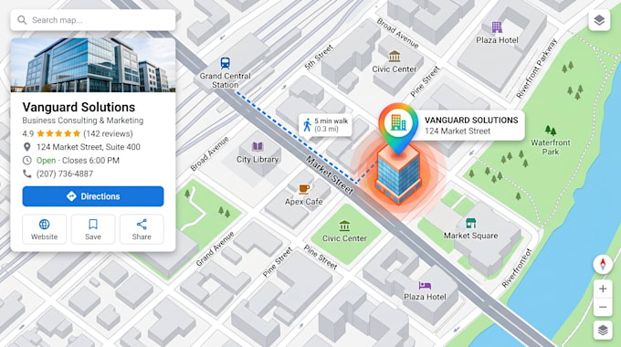 design custom vector map, city map, street map, business and location map