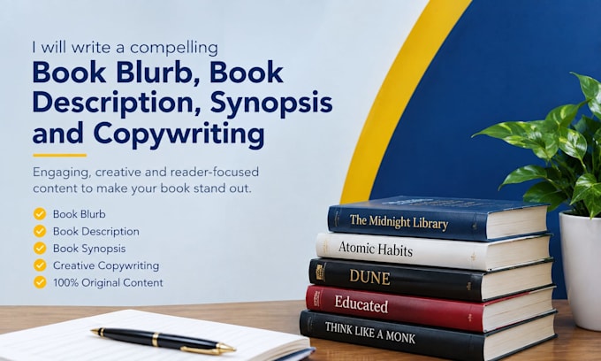 write a compelling book blurb book description synopsis and copywriting