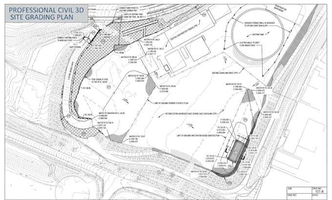 create a civil 3d site grading plan and drainage plan