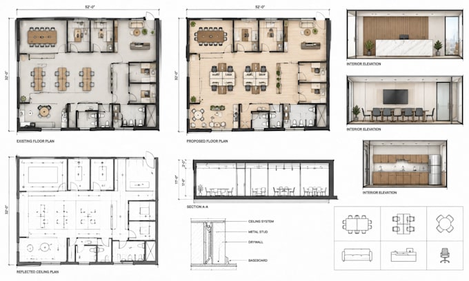 draft commercial tenant improvement plans for renovation and permit projects
