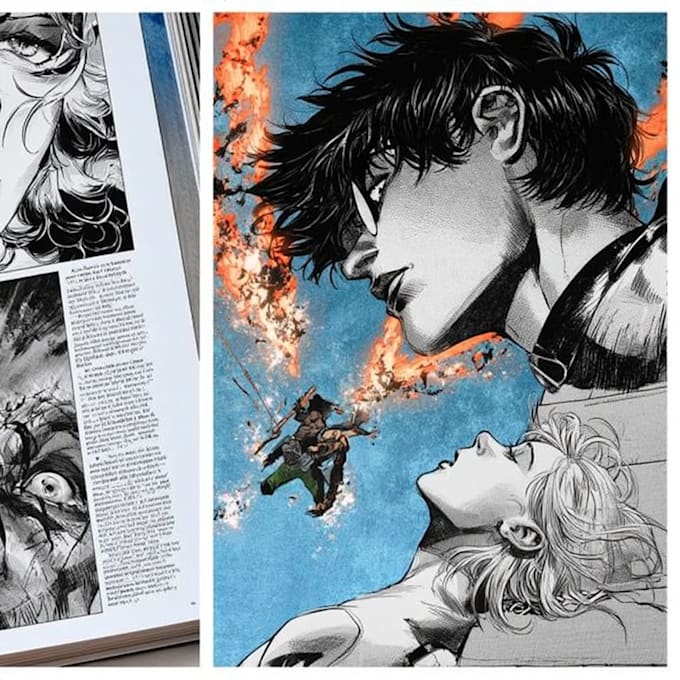 draw dark cinematic comic storyboards and anime scenes
