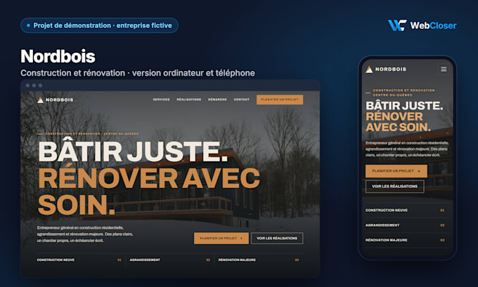 refaire votre site web en un site vitrine moderne, adapté au mobile