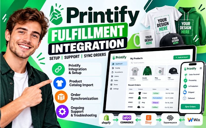 do printify fulfillment integration support product catalog import order sync