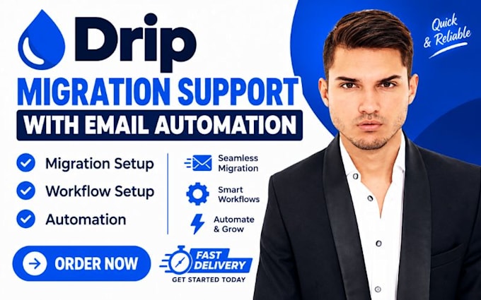 setup drip migration support with email automation workflow setup automation