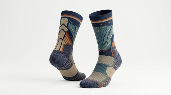 render 3d socks design, 3d socks render, socks textile design, 3d gloves render