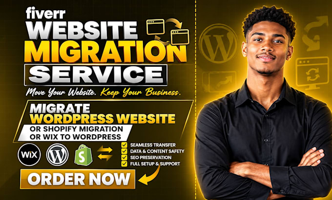 migrate wordpress website or shopify migration or wix to wordpress