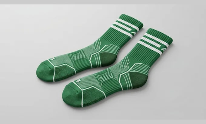 create realistic 3d socks design, 3d footwear modeling, and product rendering