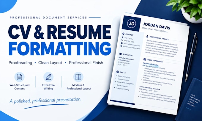 format and proofread your professional CV or resume