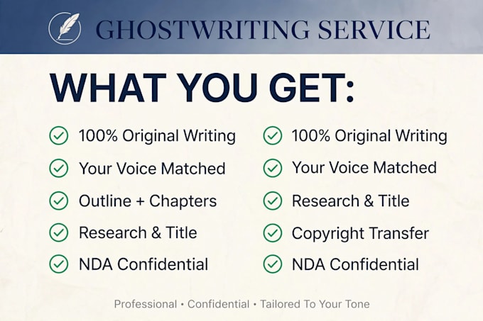 ghostwrite your memoir, business and ebook professionally